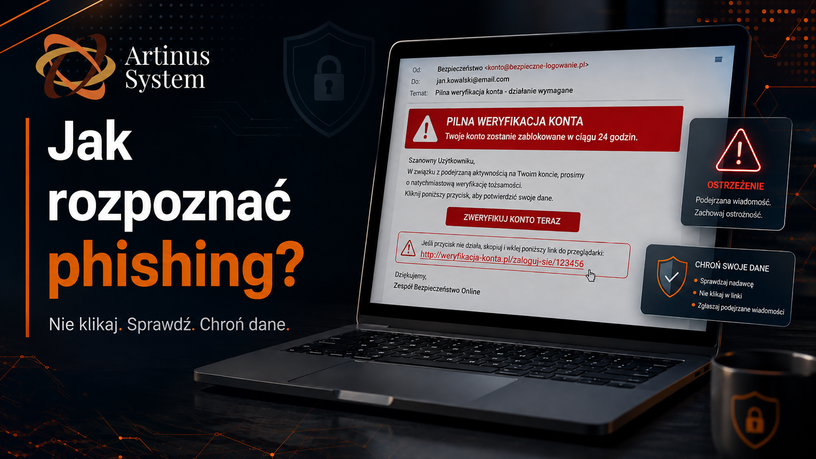 Read more about the article Uwaga na phishing! Jedno kliknięcie może kosztować Cię więcej, niż myślisz